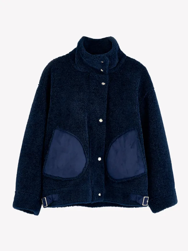 Edwige Teddy Jacket – Navy sold by iris