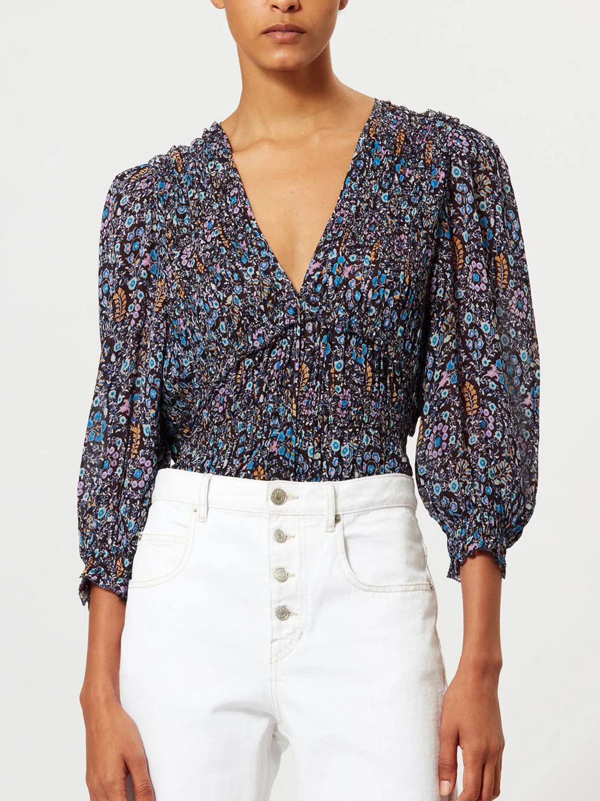 Nibel Georgette Top- Midnight sold by iris product image thumbnail 2