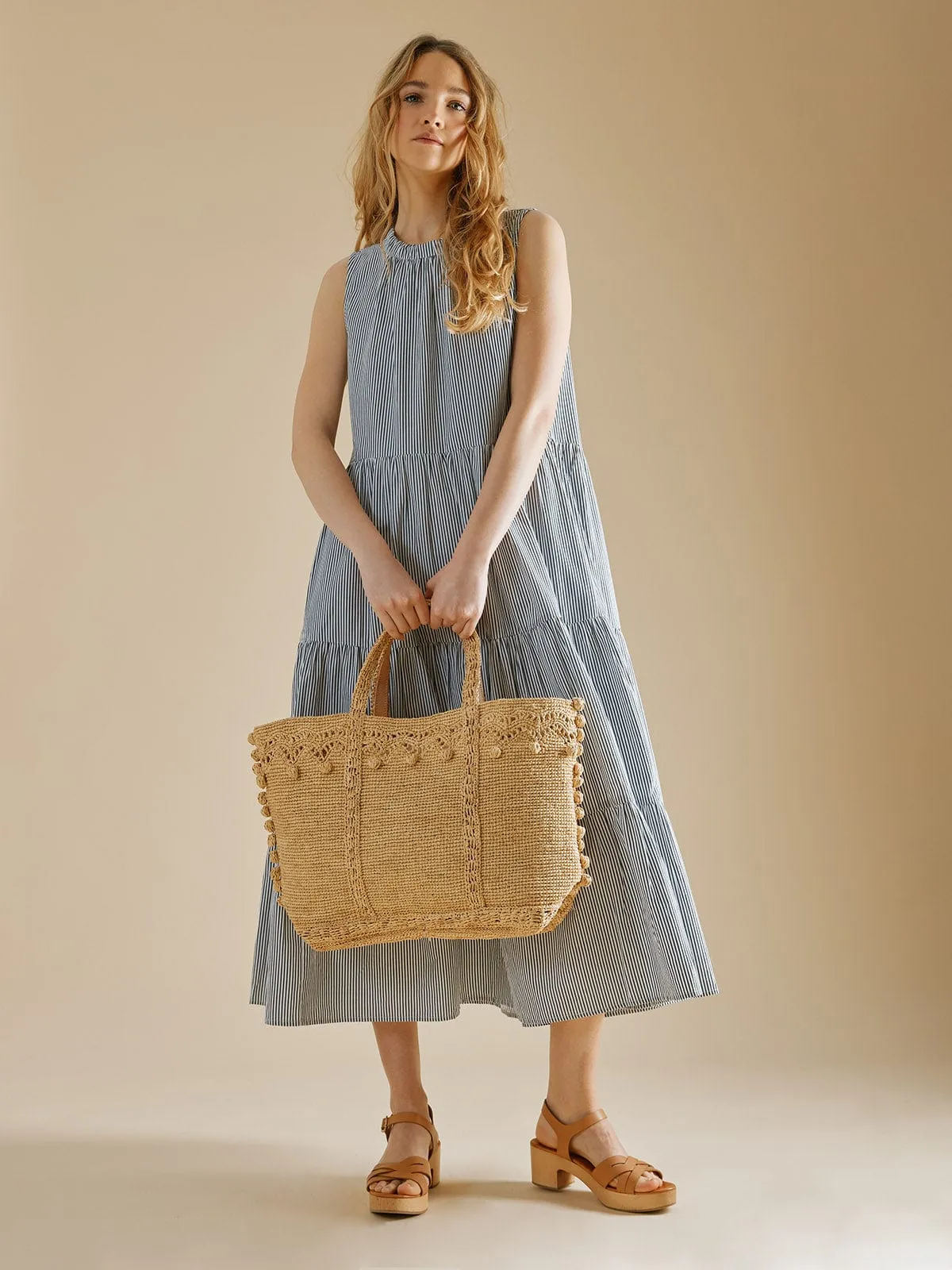 Molly Tie Back Midi Dress – Blue & White sold by iris product image thumbnail 5