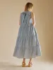 Molly Tie Back Midi Dress – Blue & White sold by iris