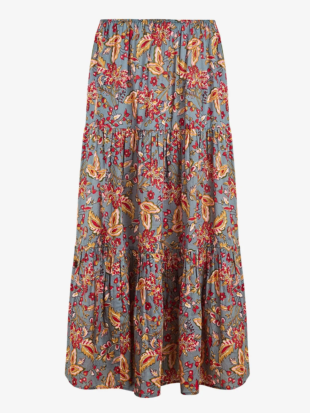 Harper Tiered Cotton Skirt - Bali Flower sold by iris product image thumbnail 3