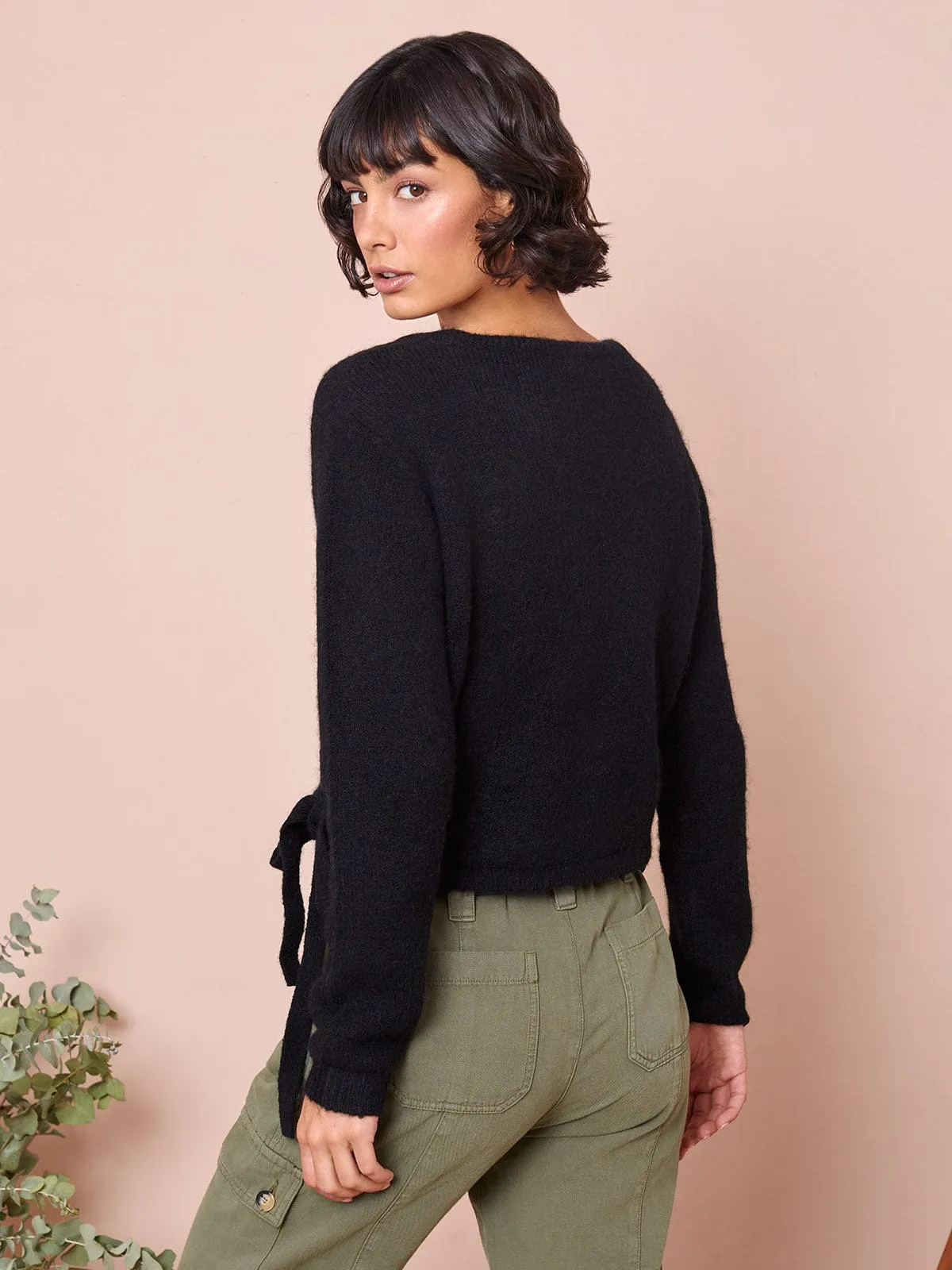 Celine Alpaca Wrap Cardigan - Black sold by iris product image thumbnail 2