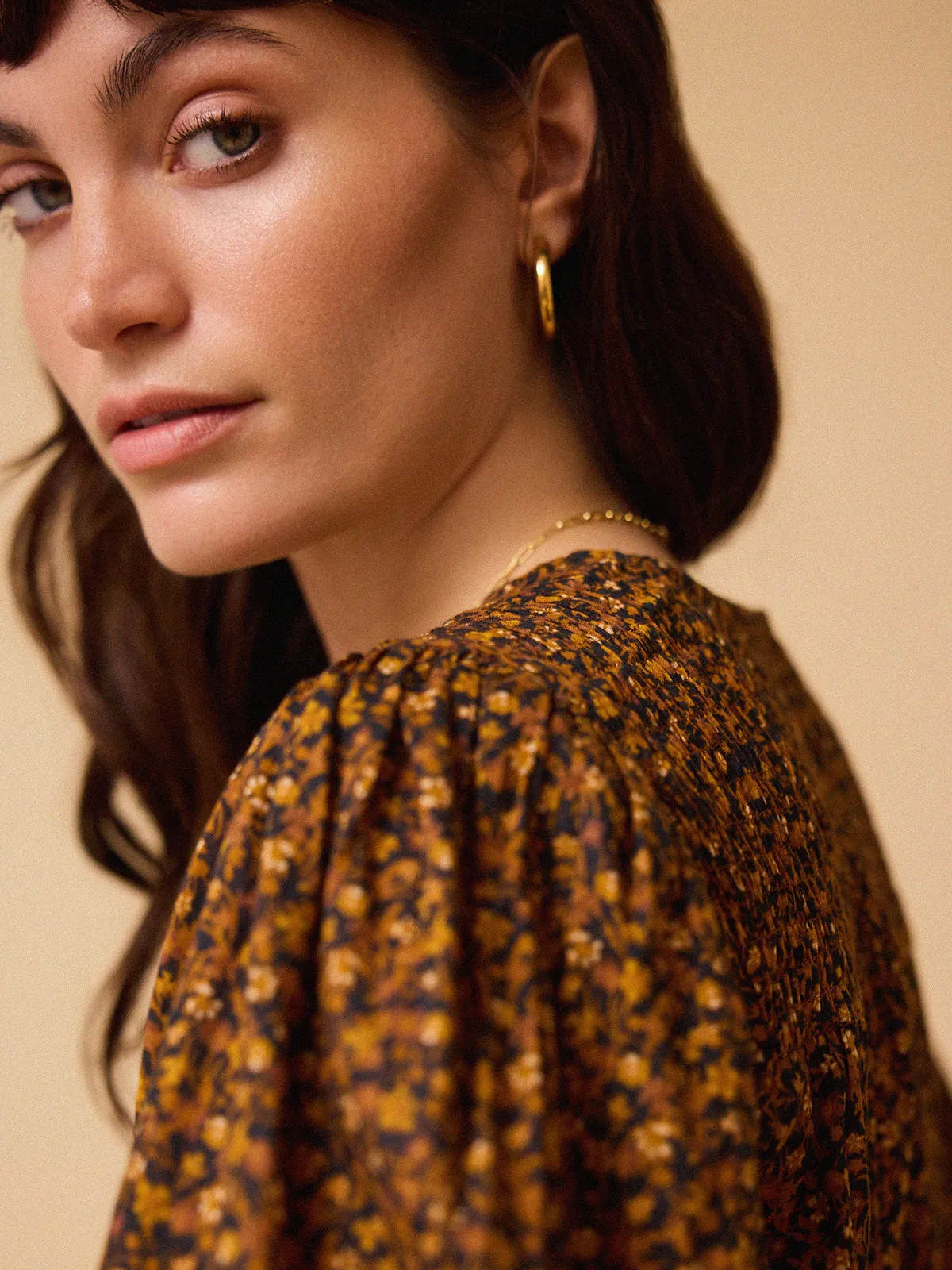 Florance Ditsy Print Blouse – Brown sold by iris product image thumbnail 3