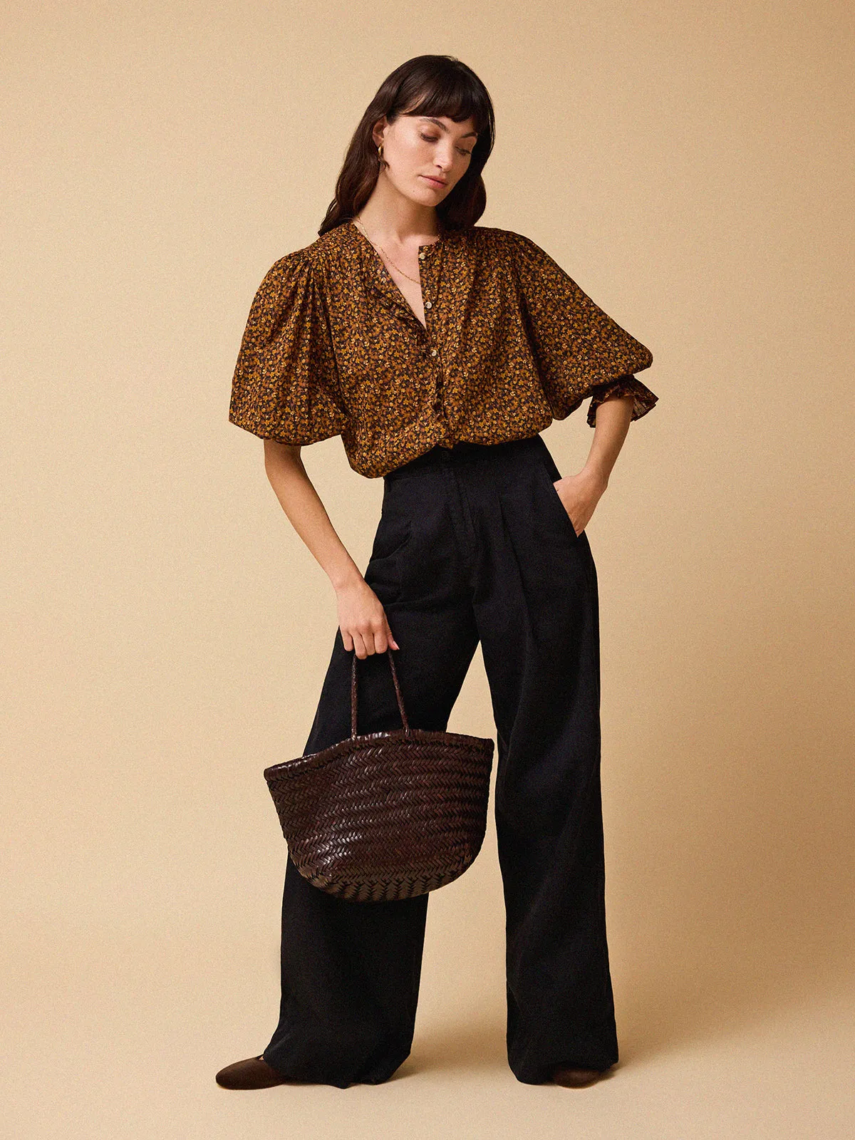 Florance Ditsy Print Blouse – Brown sold by iris product image thumbnail 4