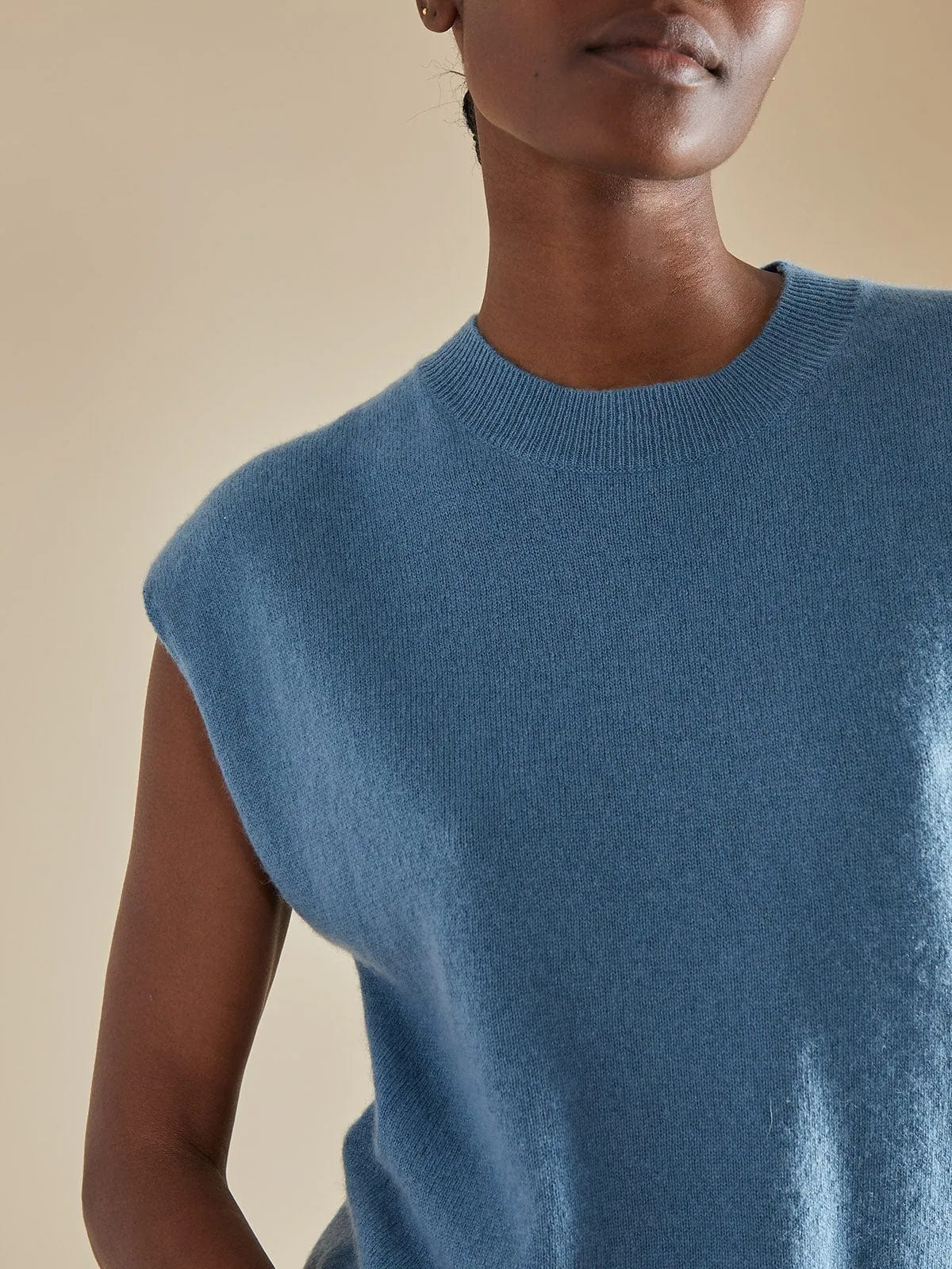 Lucca Crew Neck Tank- Denim sold by iris product image thumbnail 3