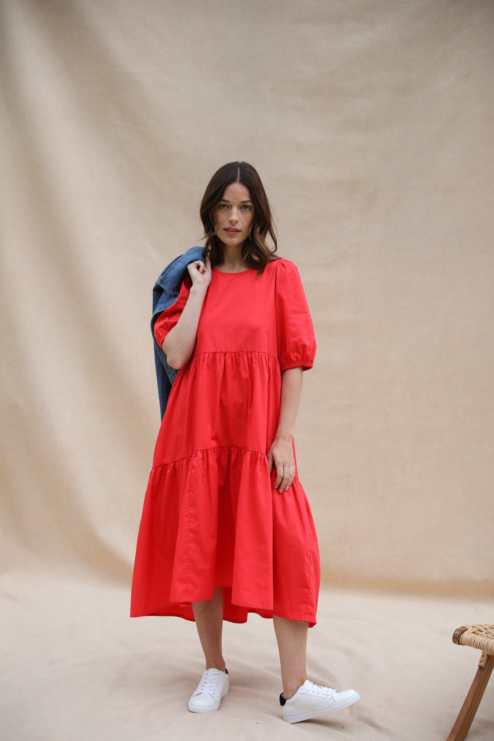 Rosie Red Cotton-Poplin Midi Dress sold by iris product image thumbnail 5