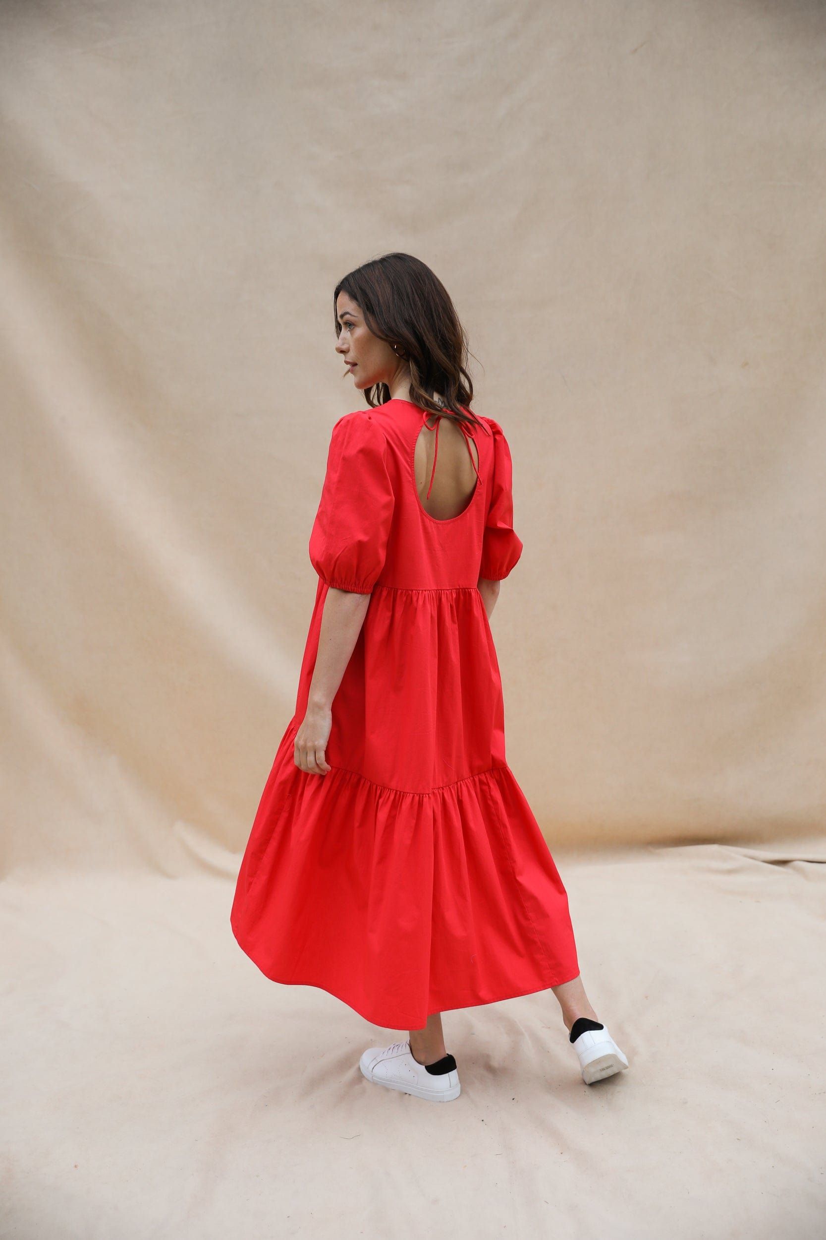 Rosie Red Cotton-Poplin Midi Dress sold by iris product image thumbnail 3
