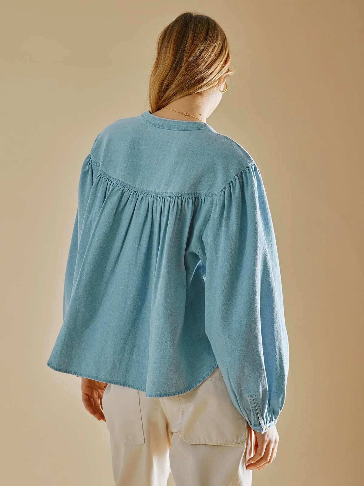 Lola Denim Shirt- Blue sold by iris product image thumbnail 4