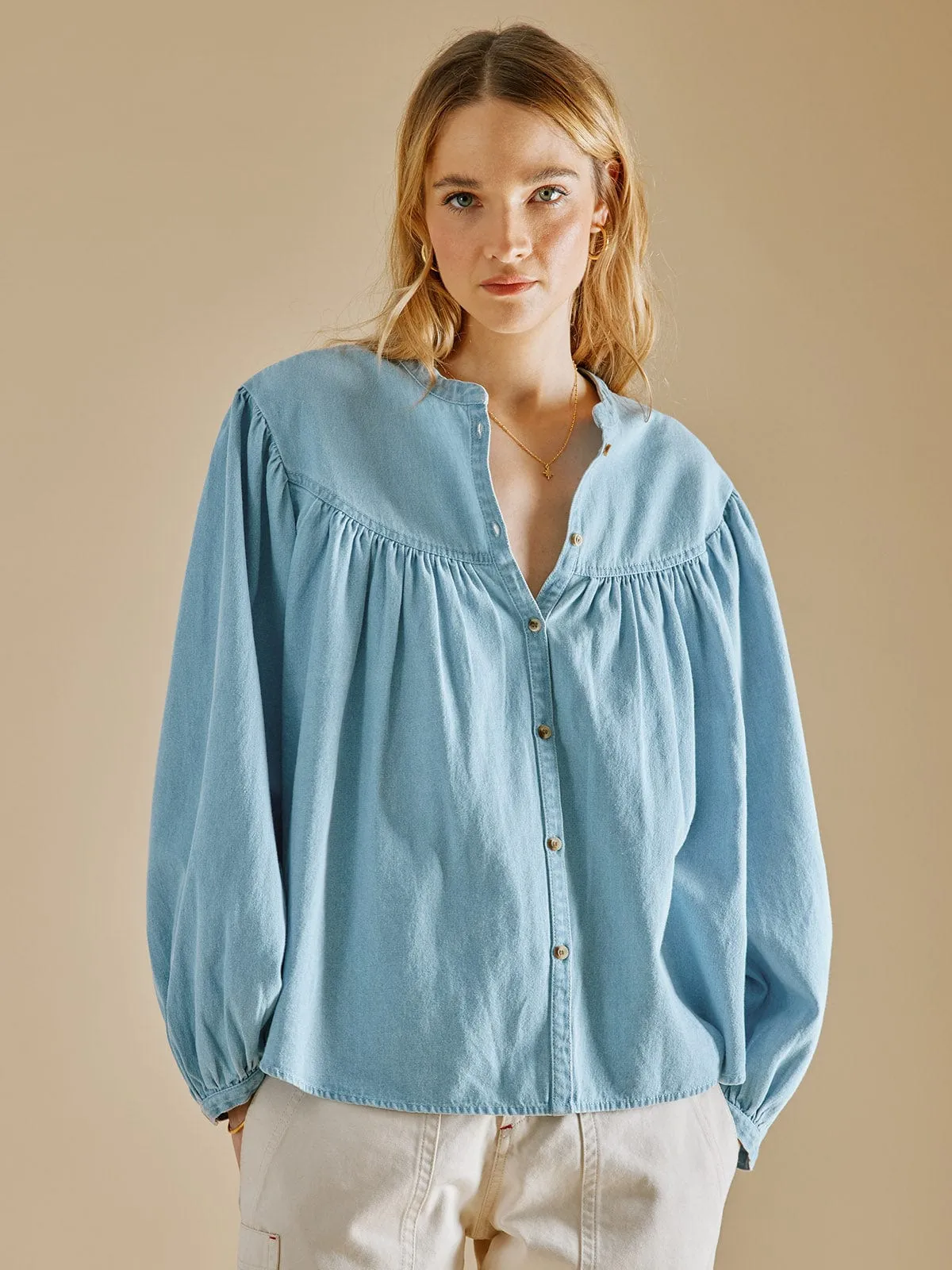 Lola Denim Shirt- Blue sold by iris