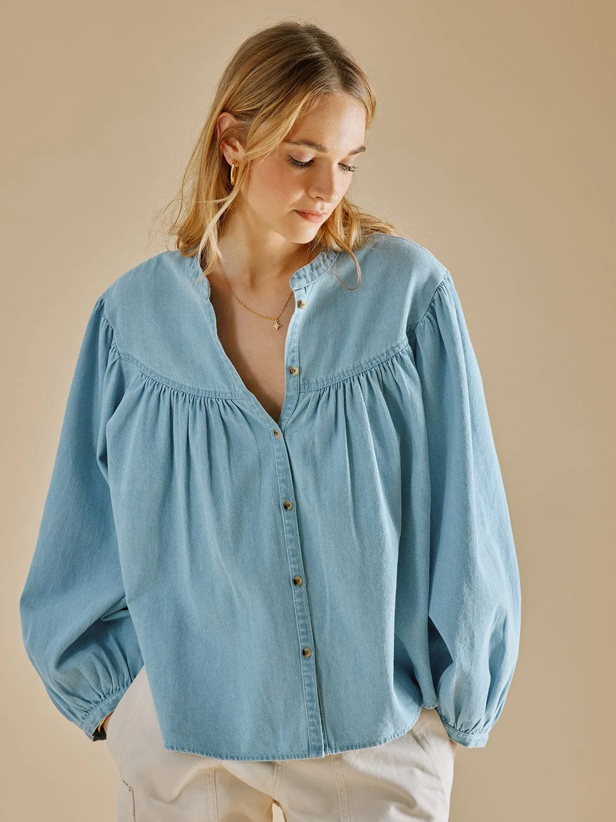 Lola Denim Shirt- Blue sold by iris product image thumbnail 2