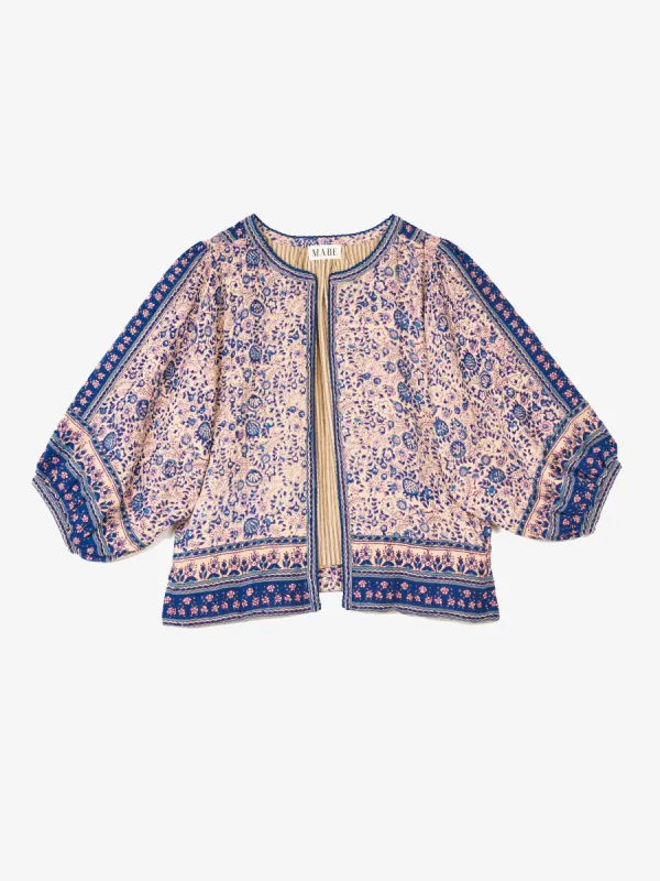 Cass Print Jacket - Blue made by iris