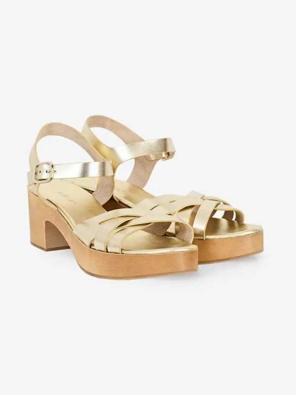 Flora Low Clog- Gold made by iris