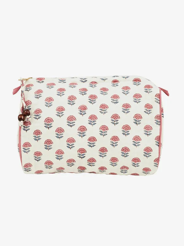 Quilted Cosmetic Bag Pink sold by iris