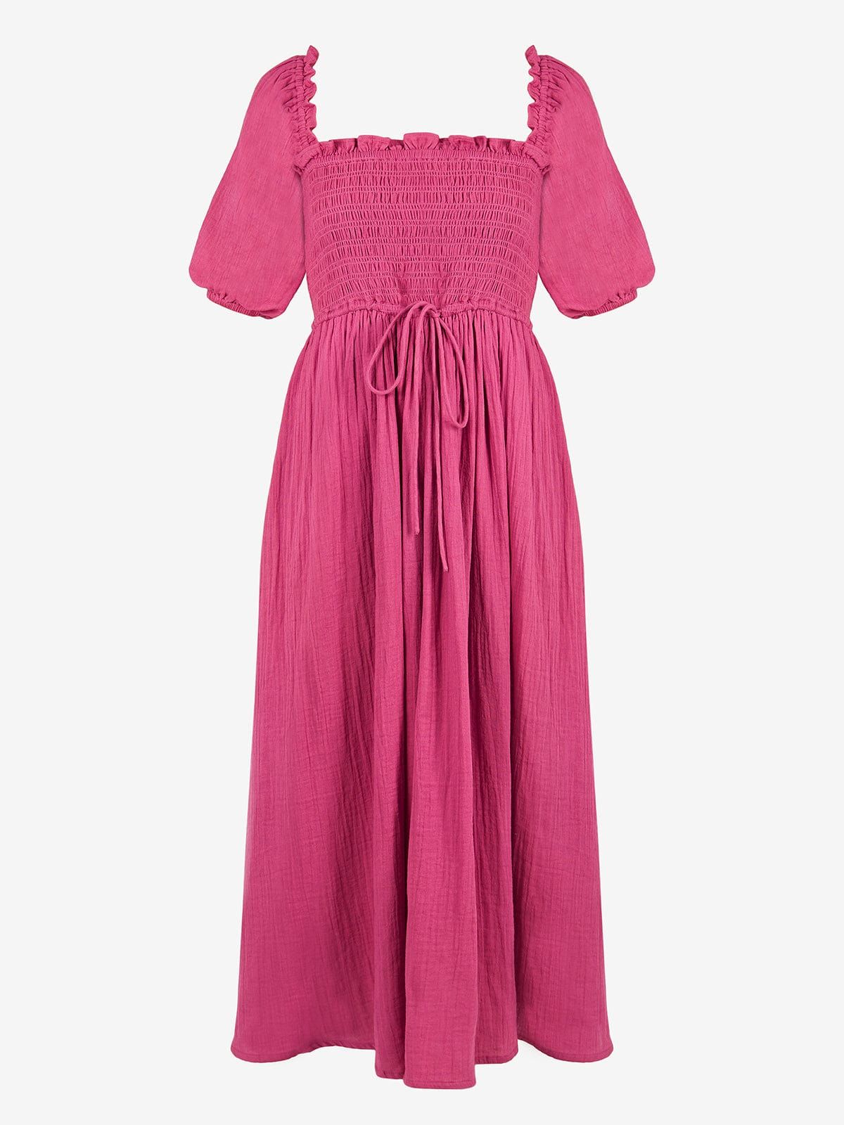 Luna Pink Cheesecloth Dress sold by iris