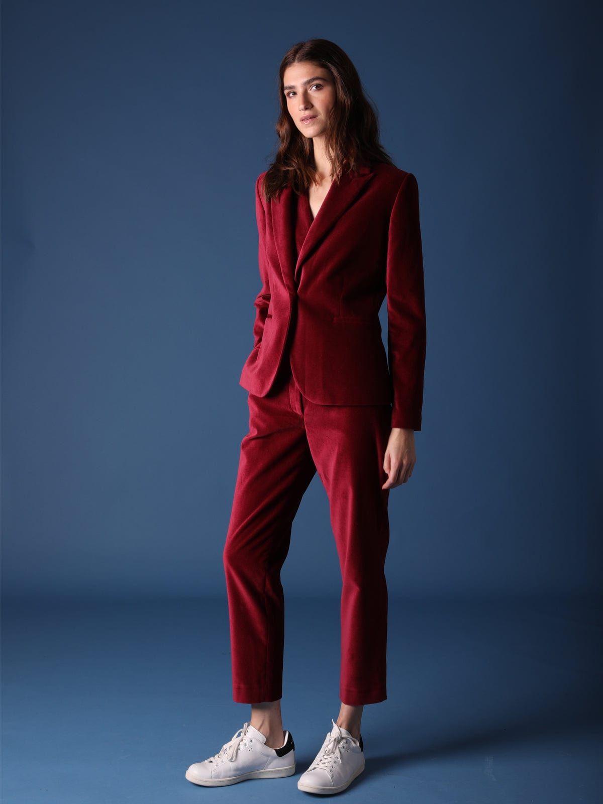 Sabine Burgundy Velvet Tailored Jacket sold by iris product image thumbnail 2