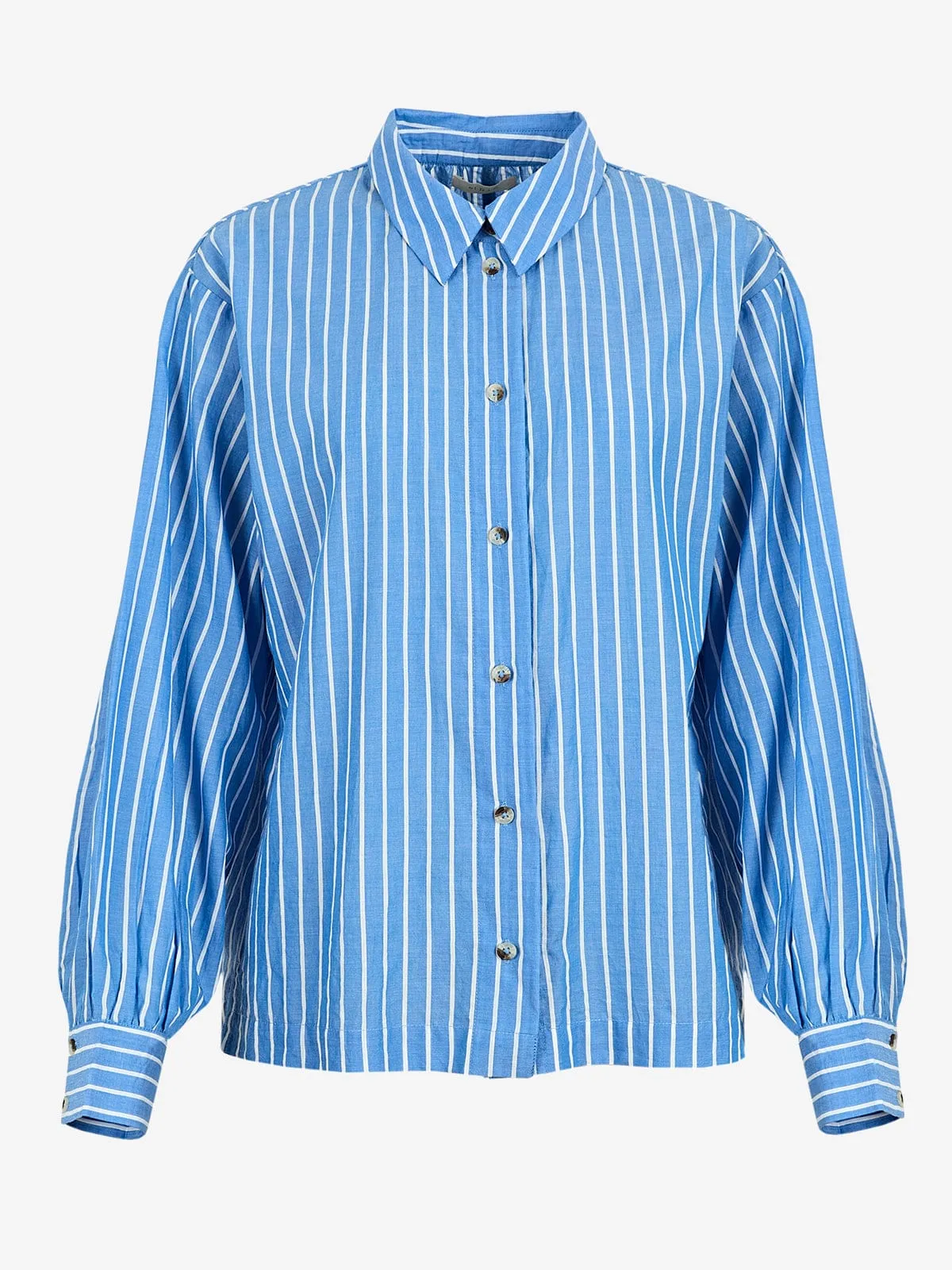 Roller Stripe Boxy Shirt - Blue and White sold by iris product image thumbnail 5