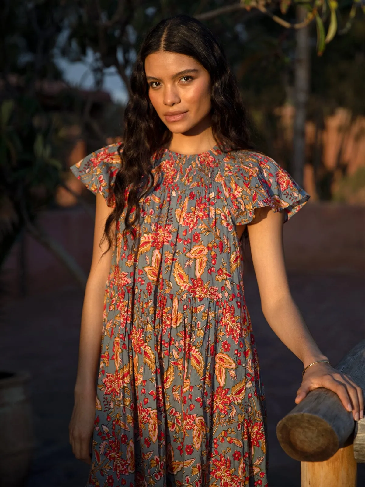 Morgan Smocked Dress - Bali Flower sold by iris product image thumbnail 2