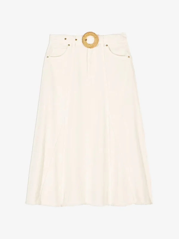 Tinna Denim Skirt - Ecru sold by iris