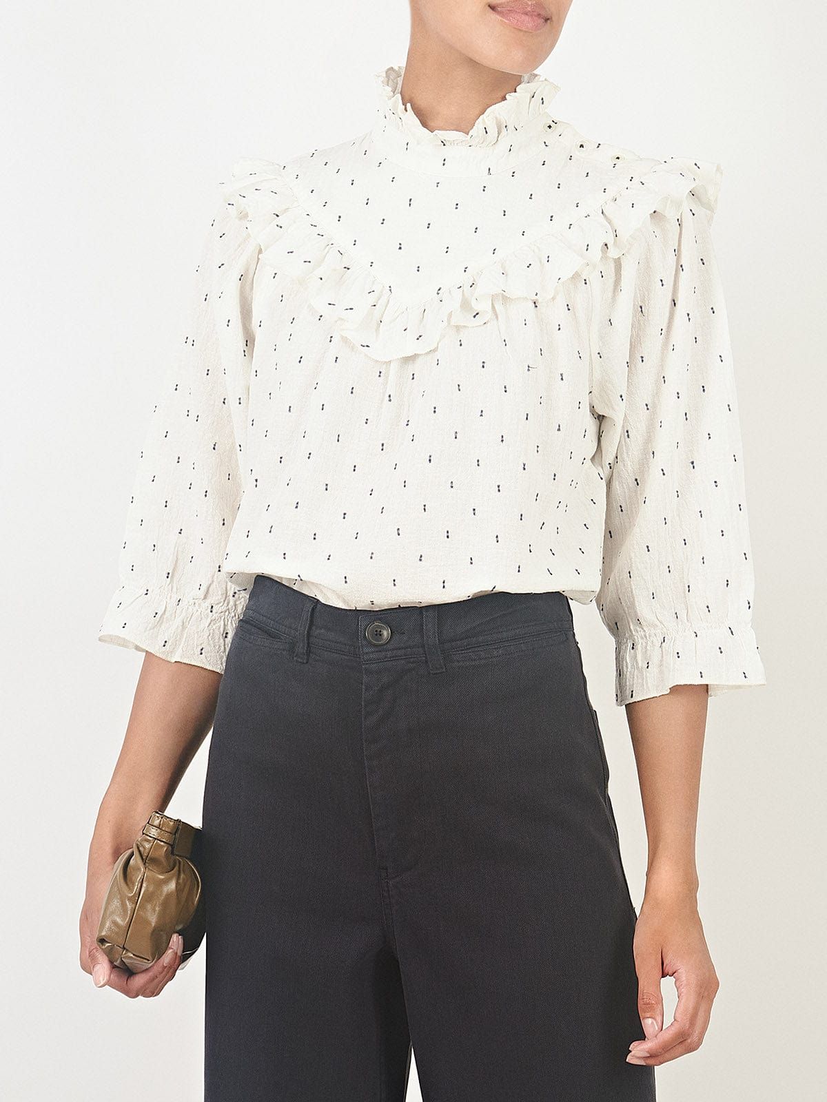 Dalva Cream Frill Neck Blouse sold by iris product image thumbnail 2