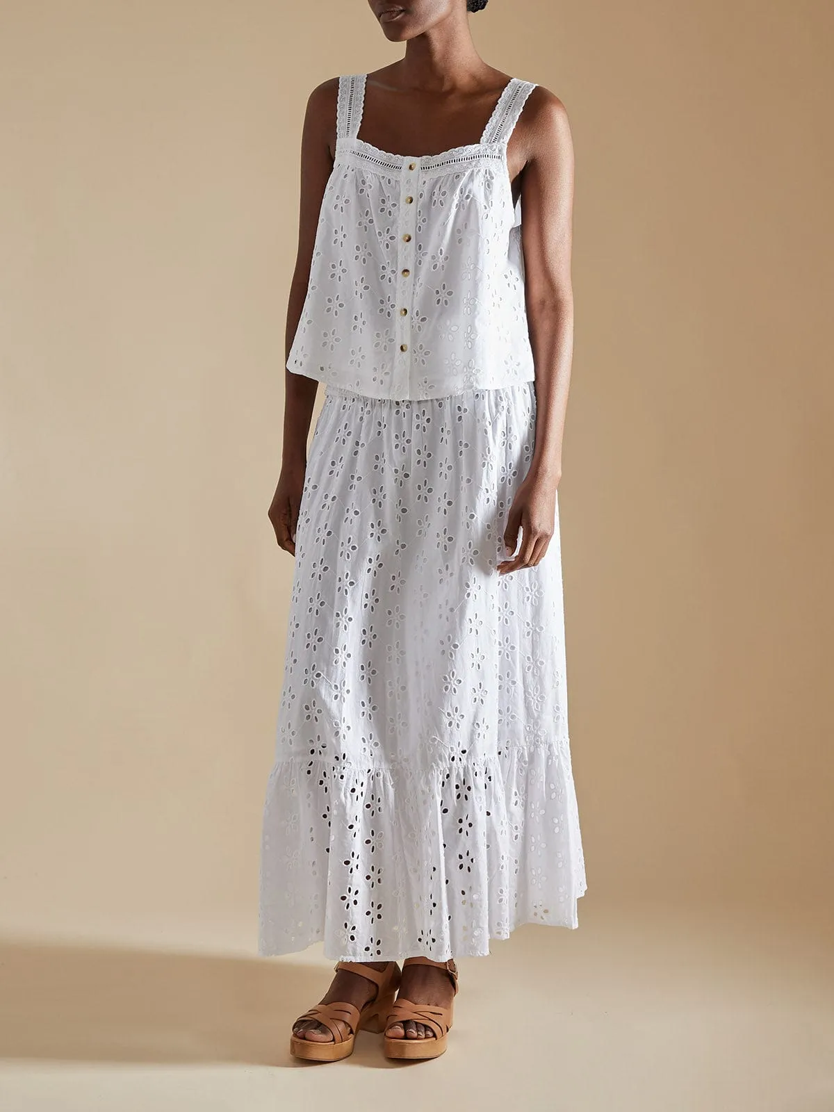 Mara Broderie Anglaise Cami- White sold by iris product image thumbnail 5