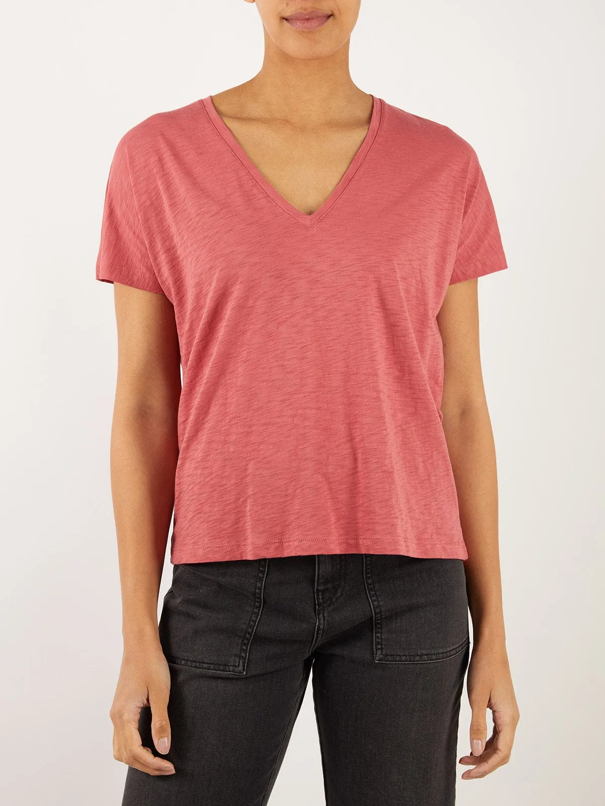 Esmee Pima Cotton V Neck Red sold by iris product image thumbnail 2