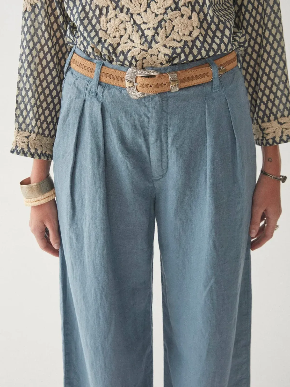 Marisa Linen Pants - Blue sold by iris product image thumbnail 4