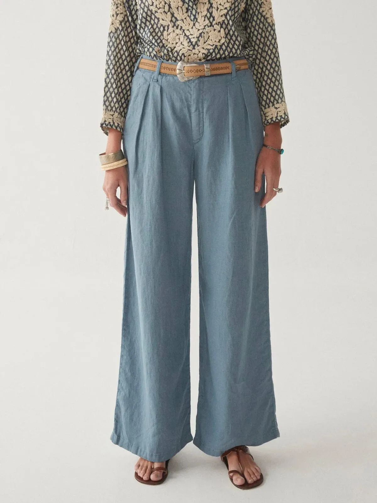 Marisa Linen Pants - Blue sold by iris product image thumbnail 2