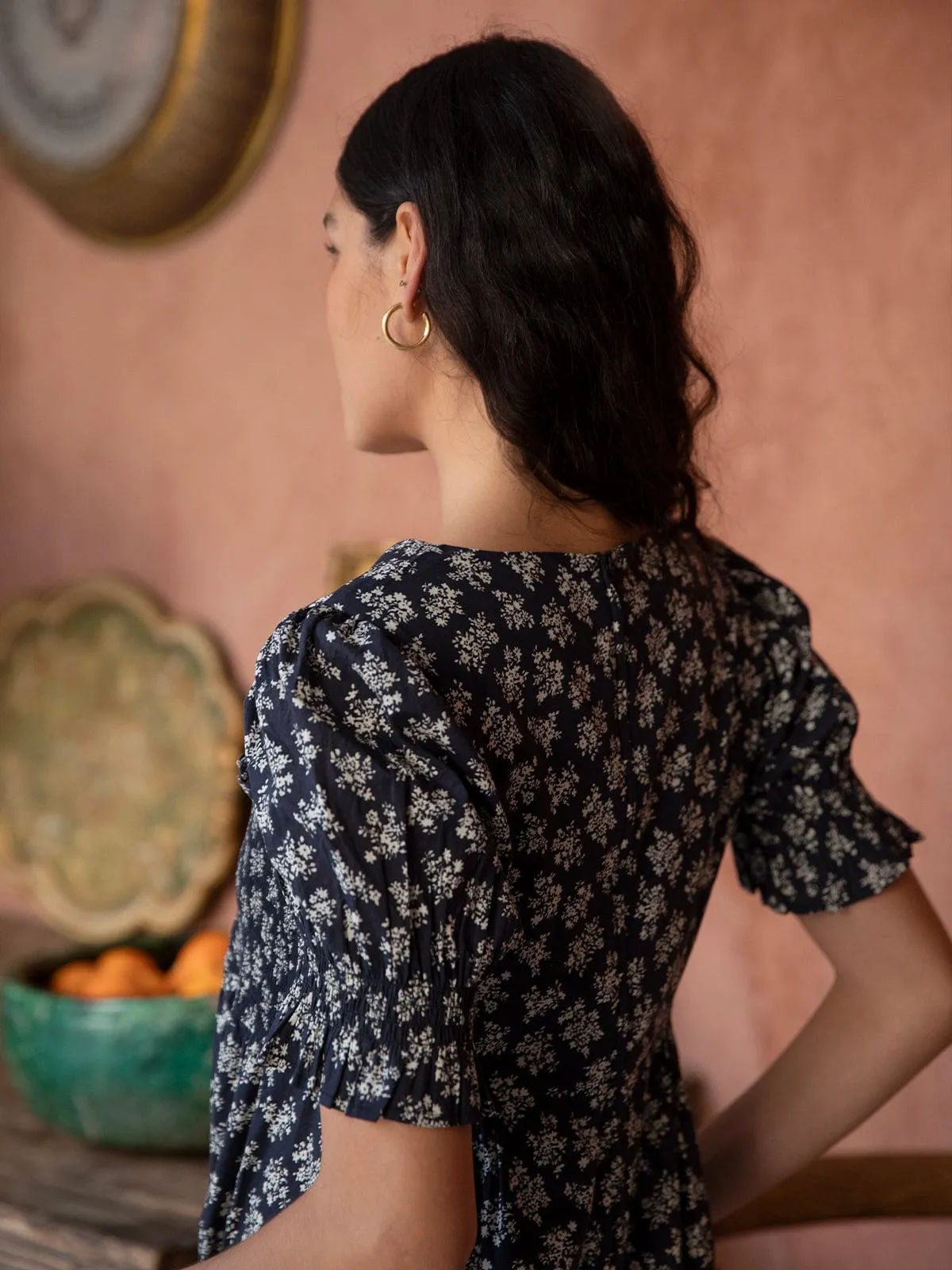 Ruby Smocked Dress - Black and White sold by iris product image thumbnail 2