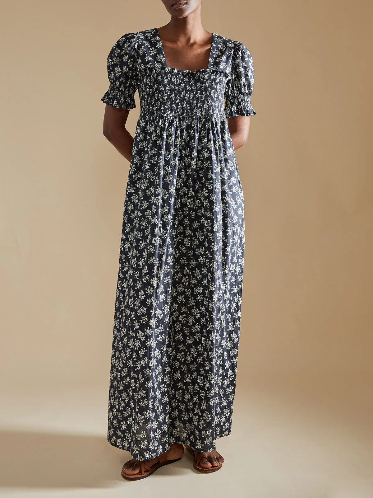 Ruby Smocked Dress - Black and White sold by iris product image thumbnail 3