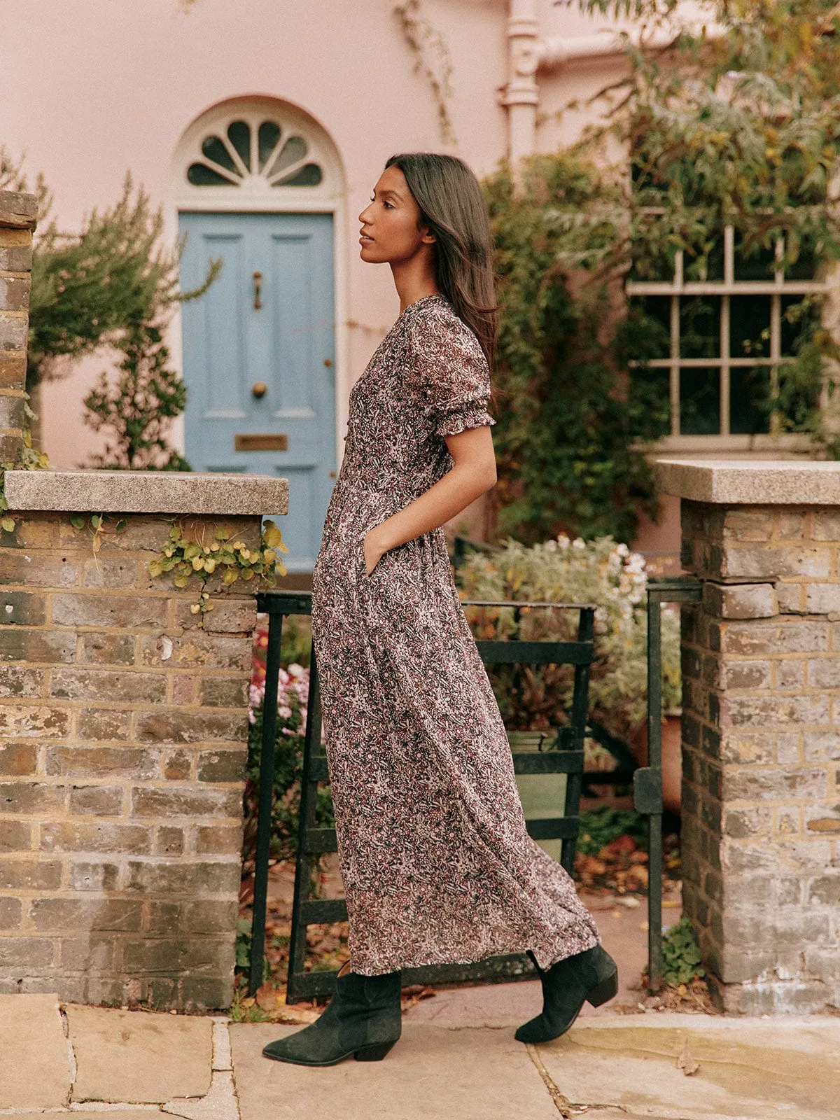 Macy Midi Georgette Dress – Navy sold by iris product image thumbnail 4