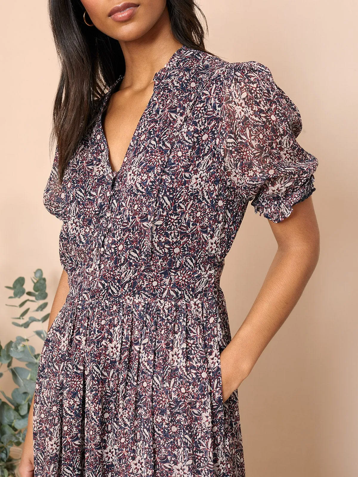 Macy Midi Georgette Dress – Navy sold by iris product image thumbnail 2