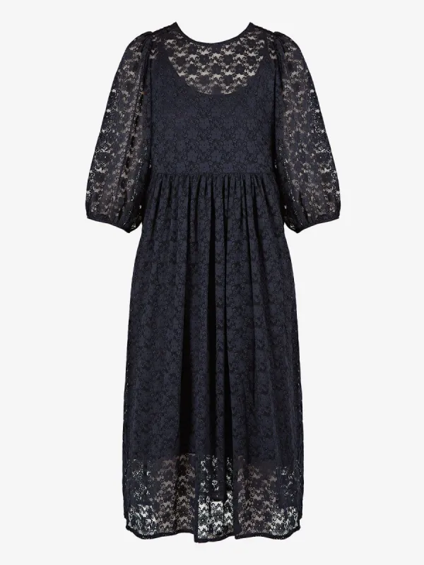 Marion Tie Back Midi Dress Navy sold by iris