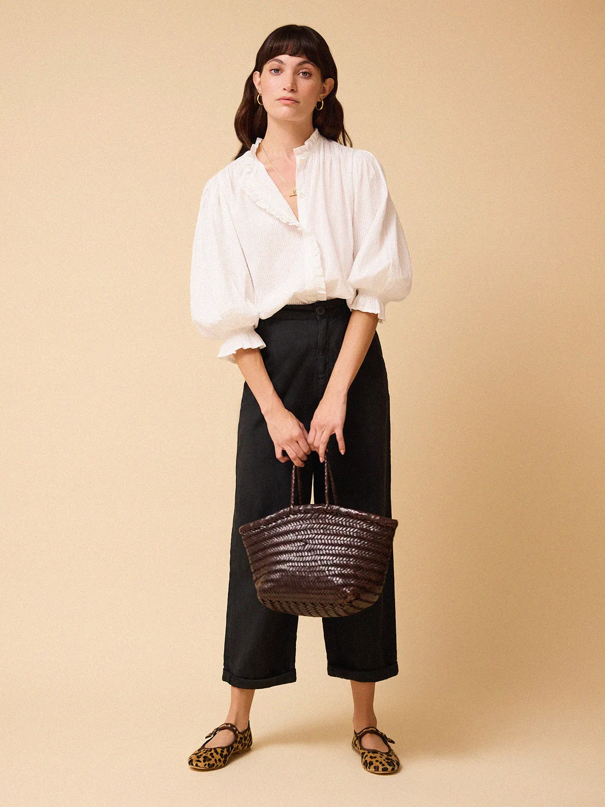 Frankie Ruffle Front Blouse - White sold by iris product image thumbnail 4