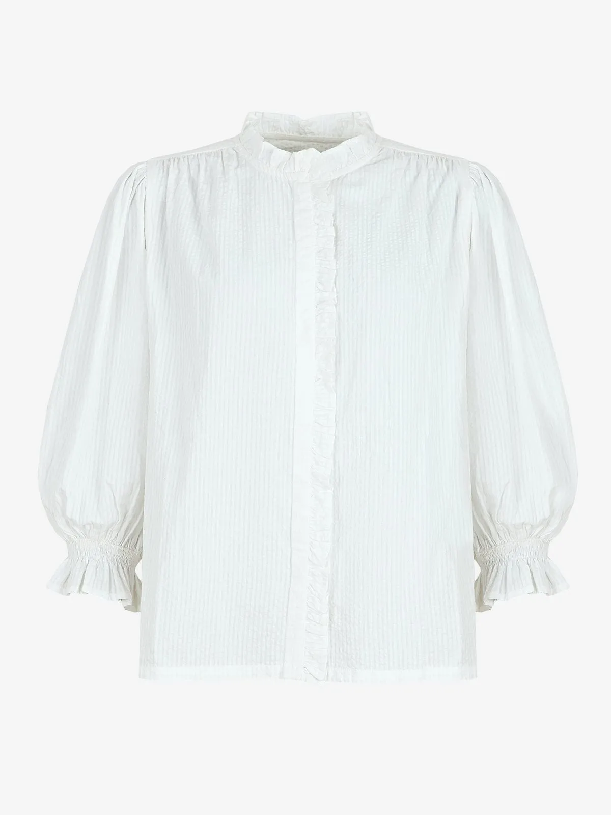 Frankie Ruffle Front Blouse - White sold by iris product image thumbnail 5