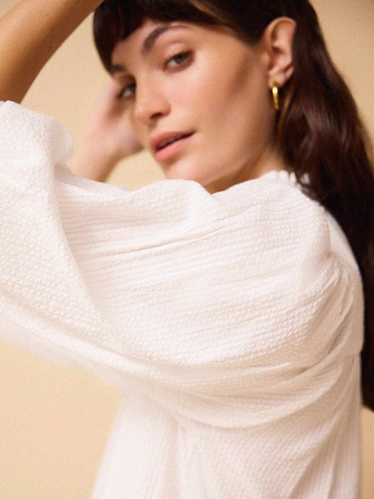Frankie Ruffle Front Blouse - White sold by iris product image thumbnail 3