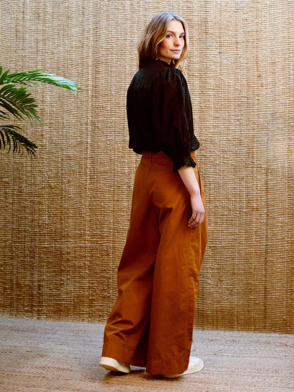 Luca Wide Trouser- Tobacco sold by iris