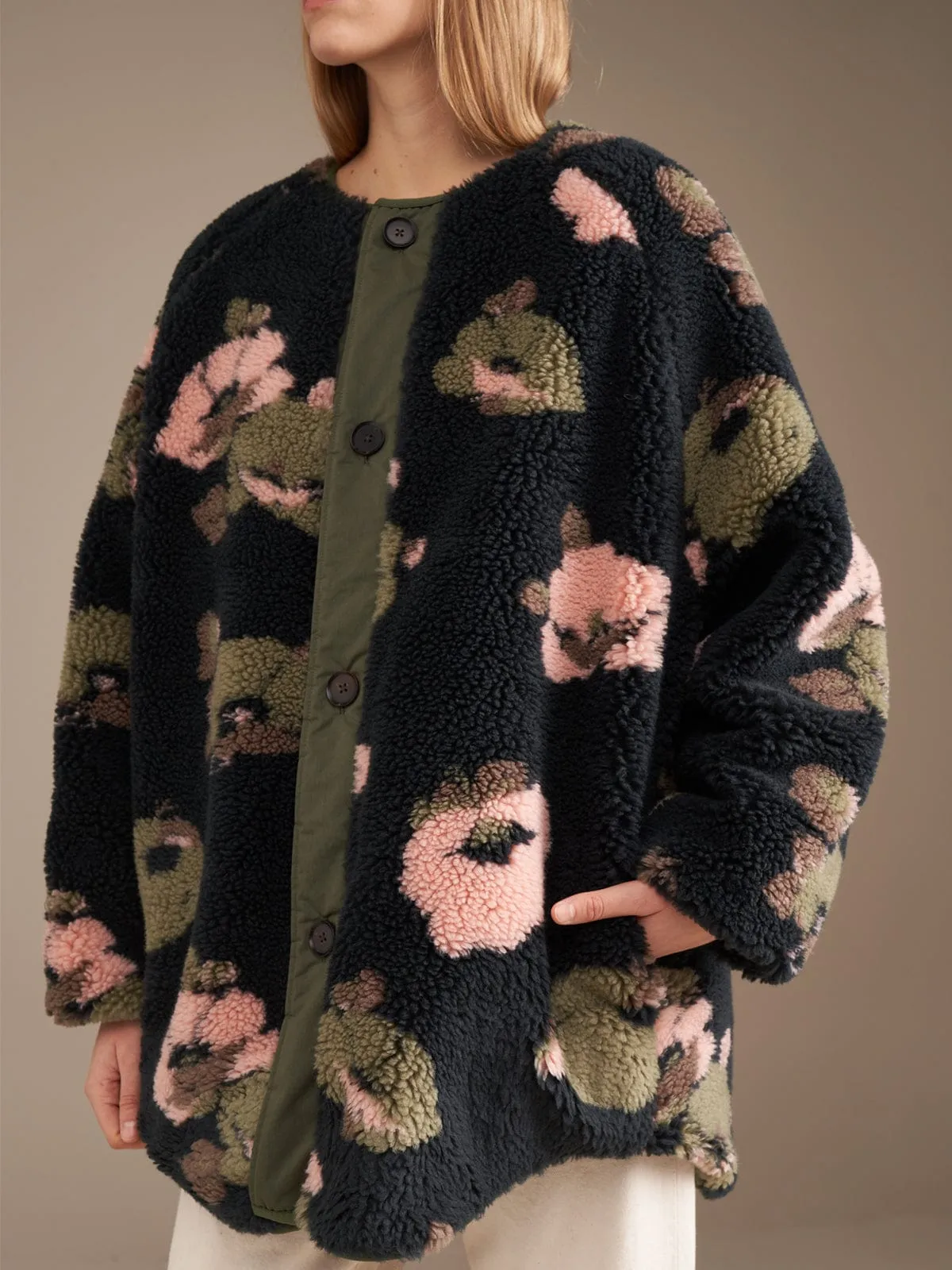 Hamon Coat Reversible- Black and Khaki sold by iris product image thumbnail 2