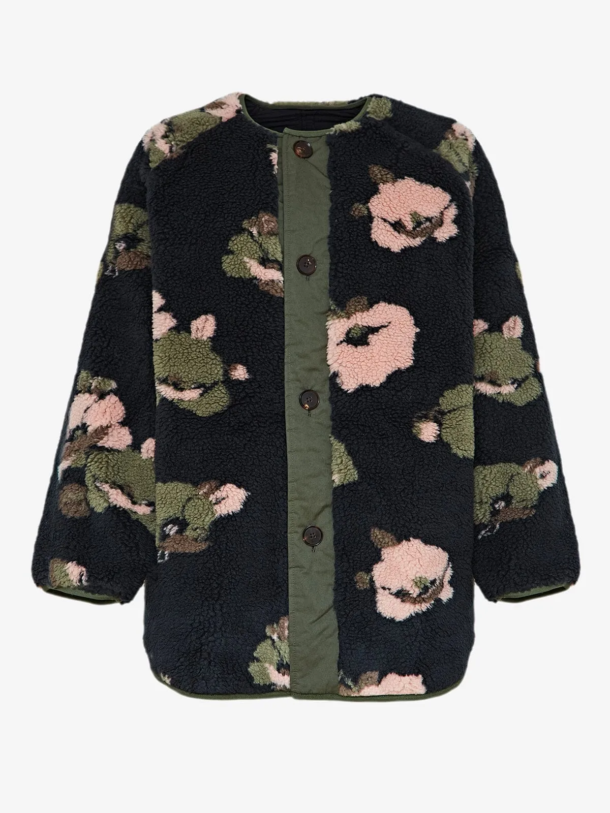 Hamon Coat Reversible- Black and Khaki sold by iris