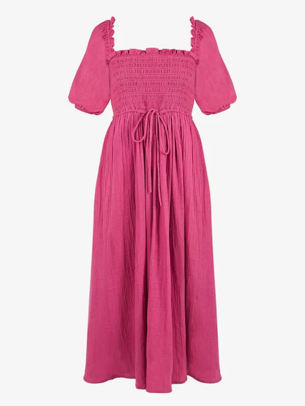 Luna Pink Cheesecloth Dress made by iris