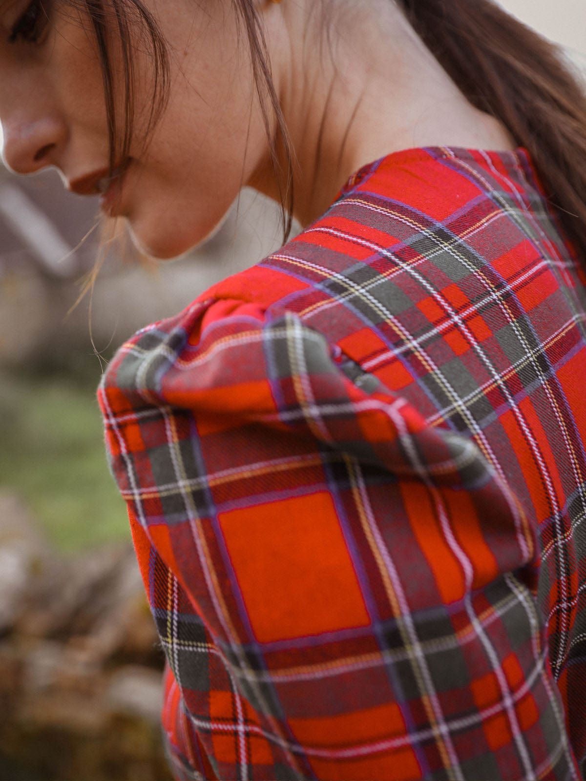Shae Tartan Maxi Dress- Red sold by iris product image thumbnail 4