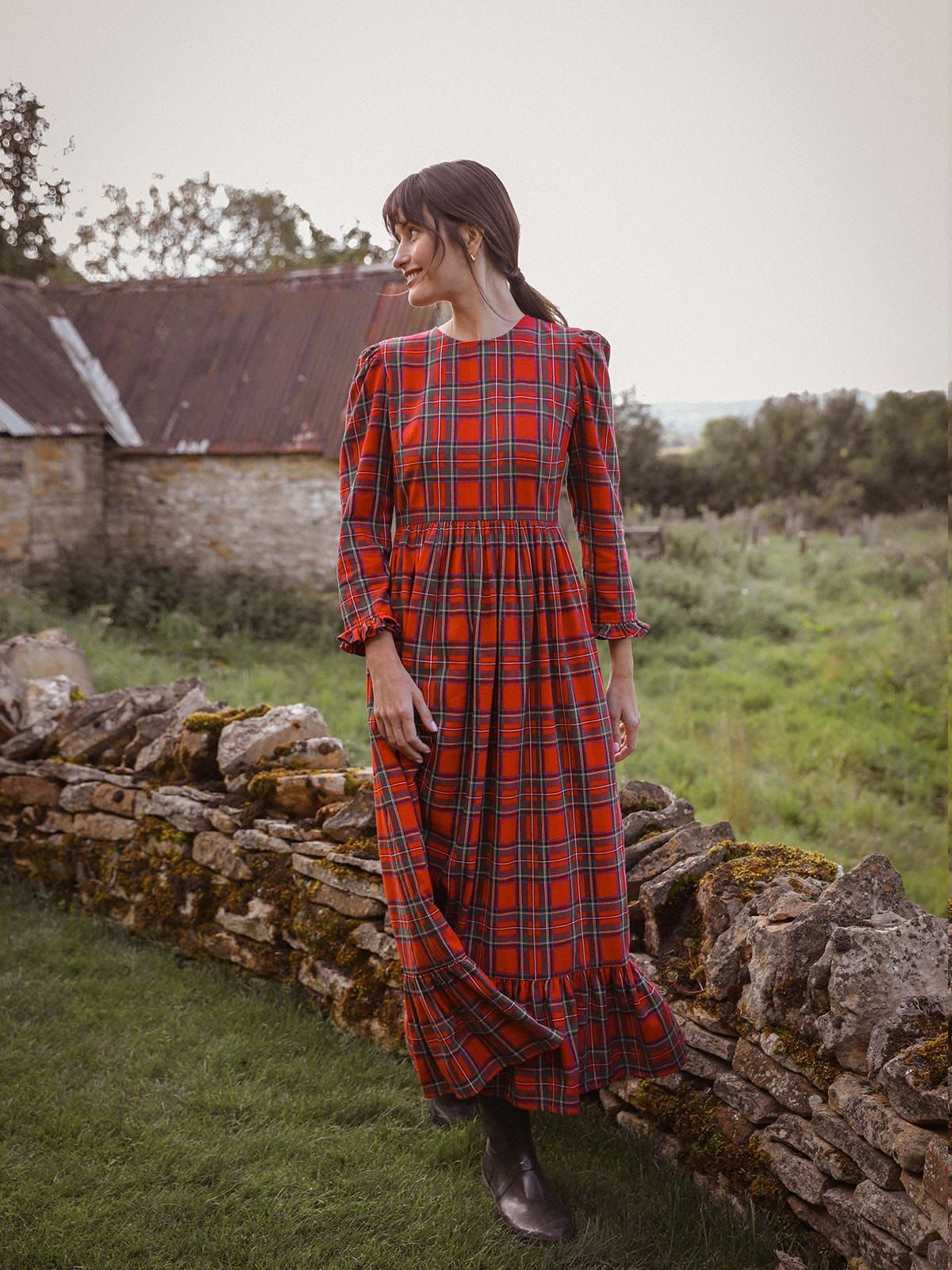 Shae Tartan Maxi Dress- Red sold by iris product image thumbnail 2
