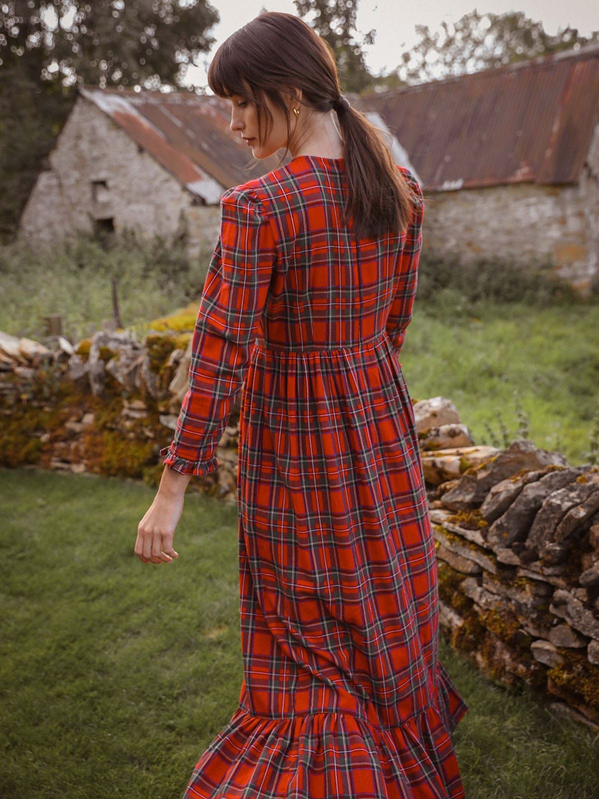 Shae Tartan Maxi Dress- Red sold by iris product image thumbnail 3