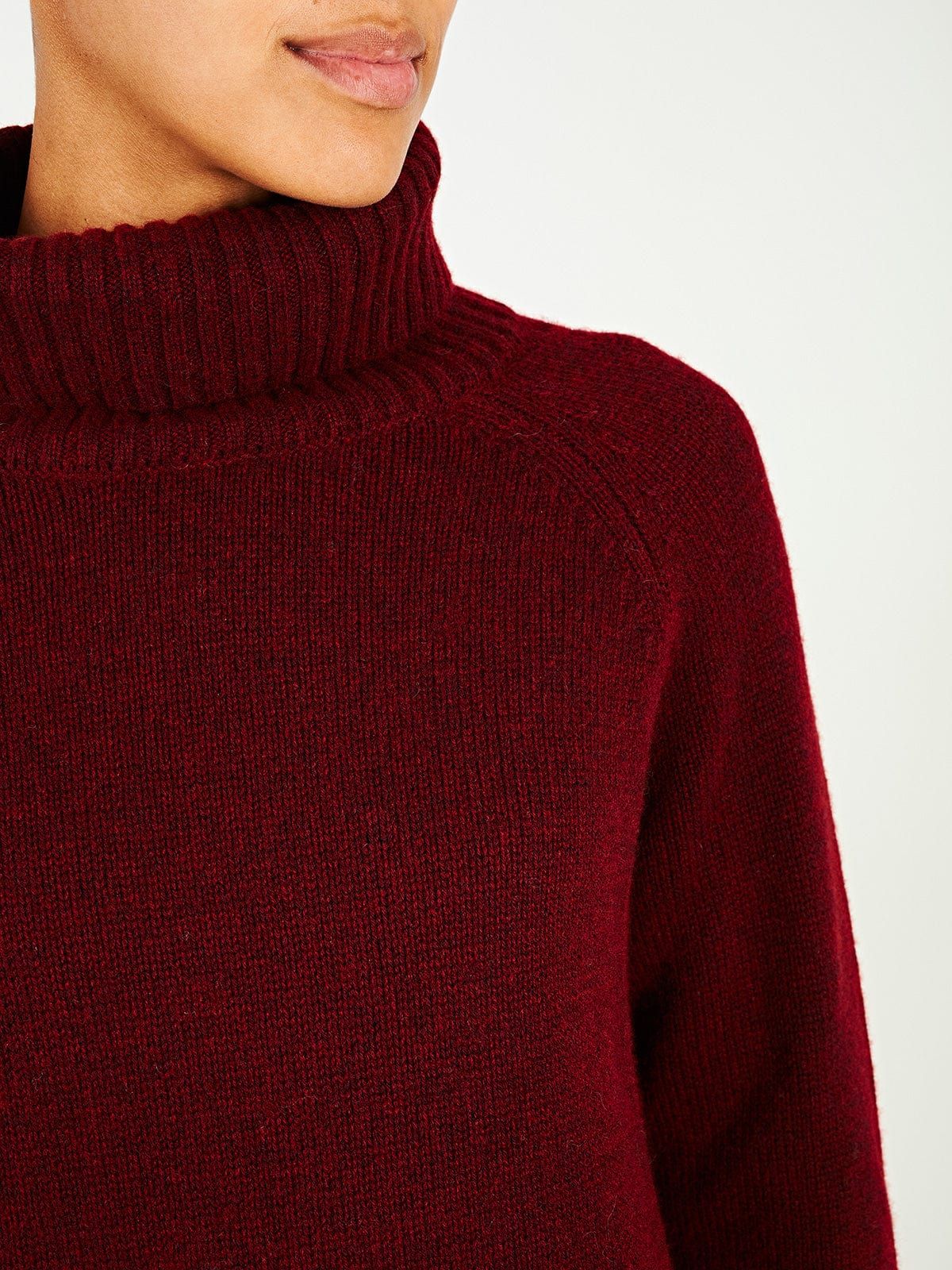 Ulla Red Roll-Neck Cashmere-Blend Jumper sold by iris product image thumbnail 4