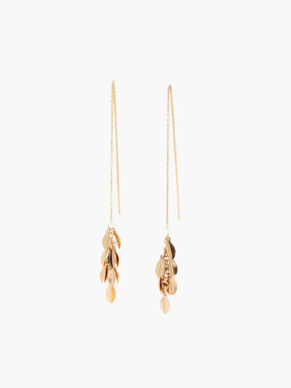 Shiny Leaf Earrings- Gold sold by iris