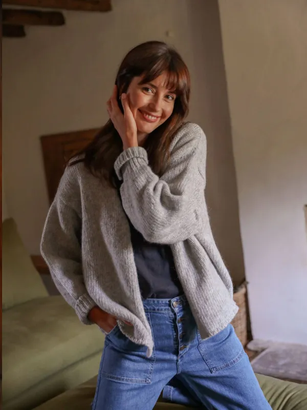 Dawson Wool Cardigan – Grey sold by iris