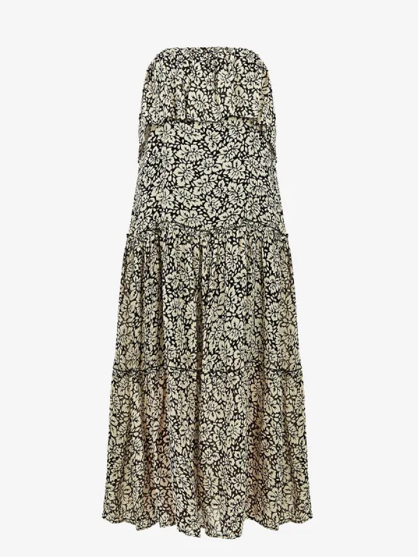 Assimina Ruffle Strapless Midi Dress made by iris