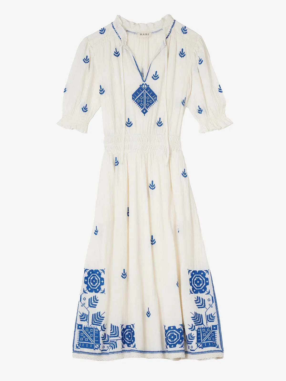 Edra Embroidered Midi Dress – Ecru sold by iris