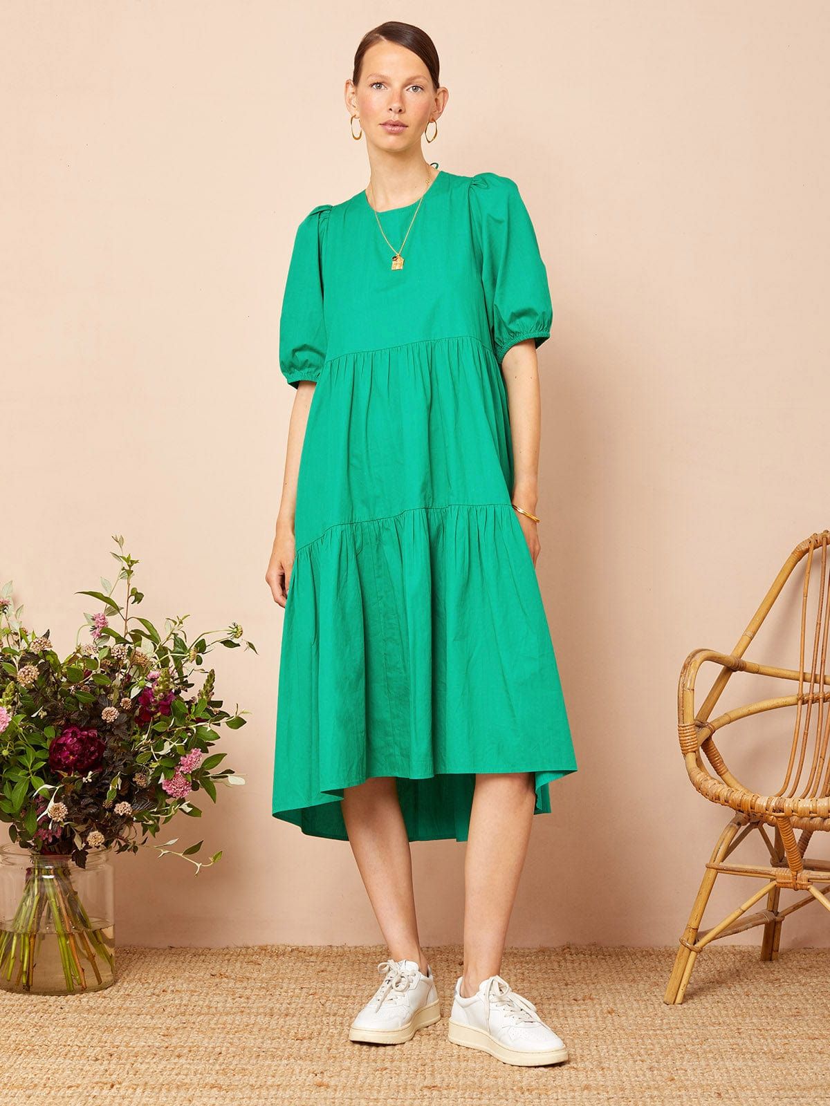 Rosie Cotton Midi Dress Green sold by iris