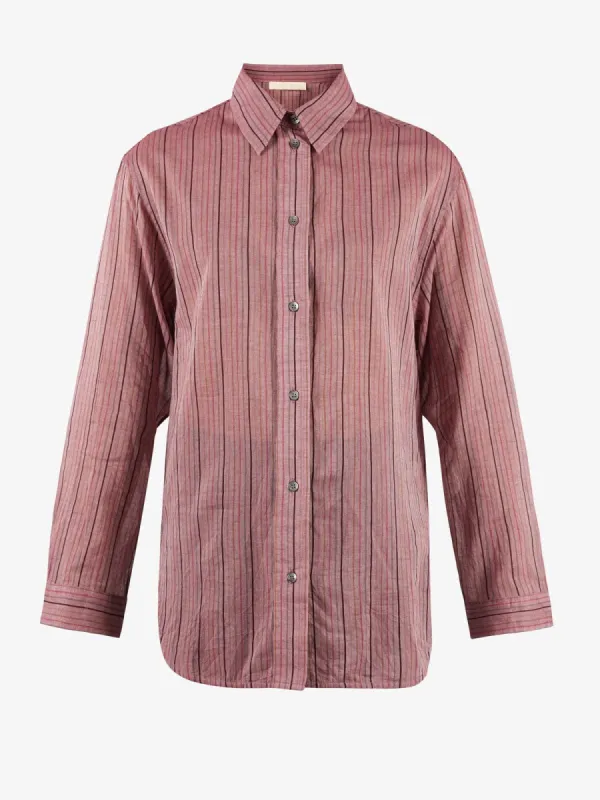 Helianne Oversized Striped Cotton Shirt made by iris