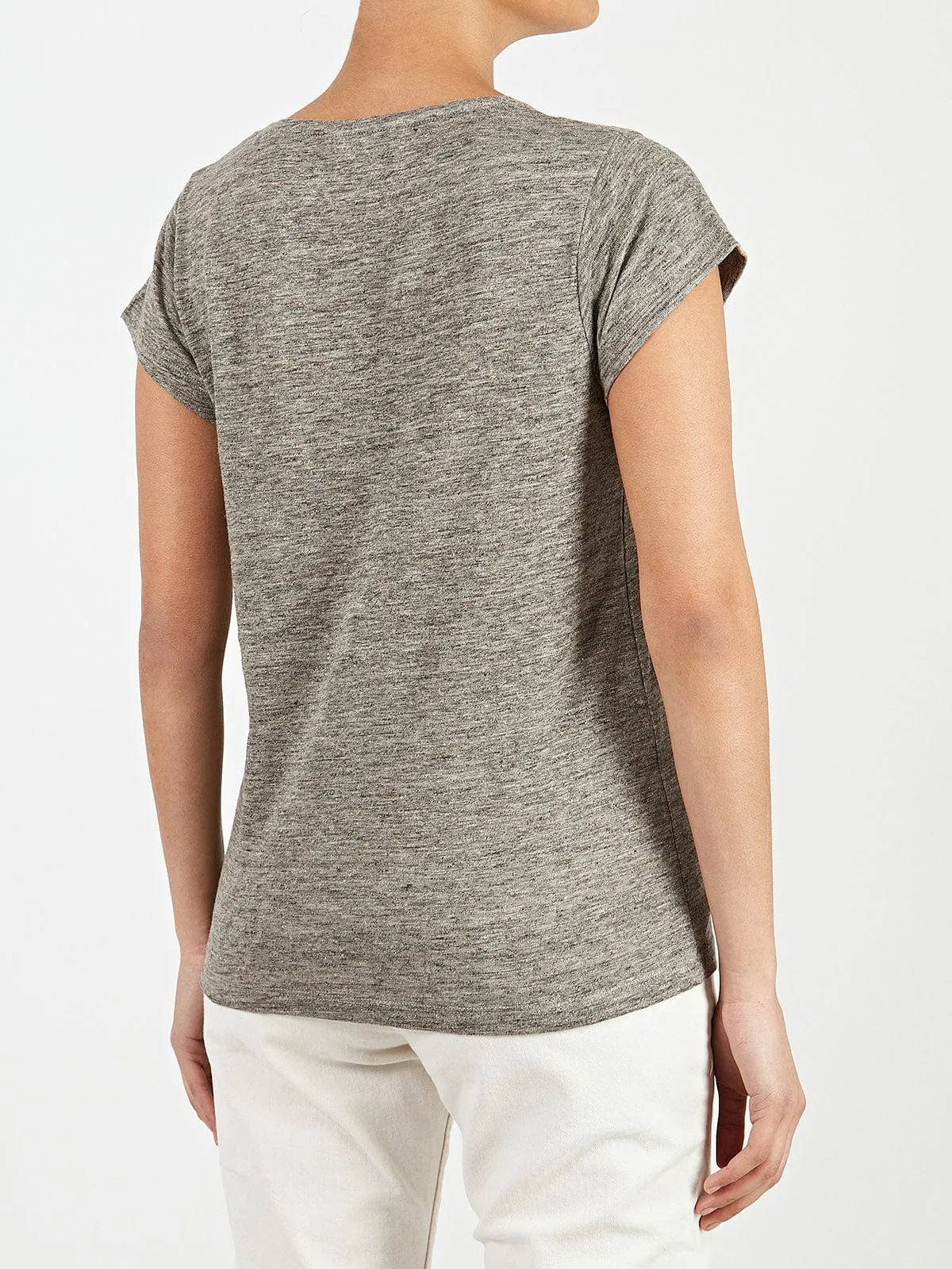 Romy Scoop Neck Linen T-Shirt sold by iris product image thumbnail 4